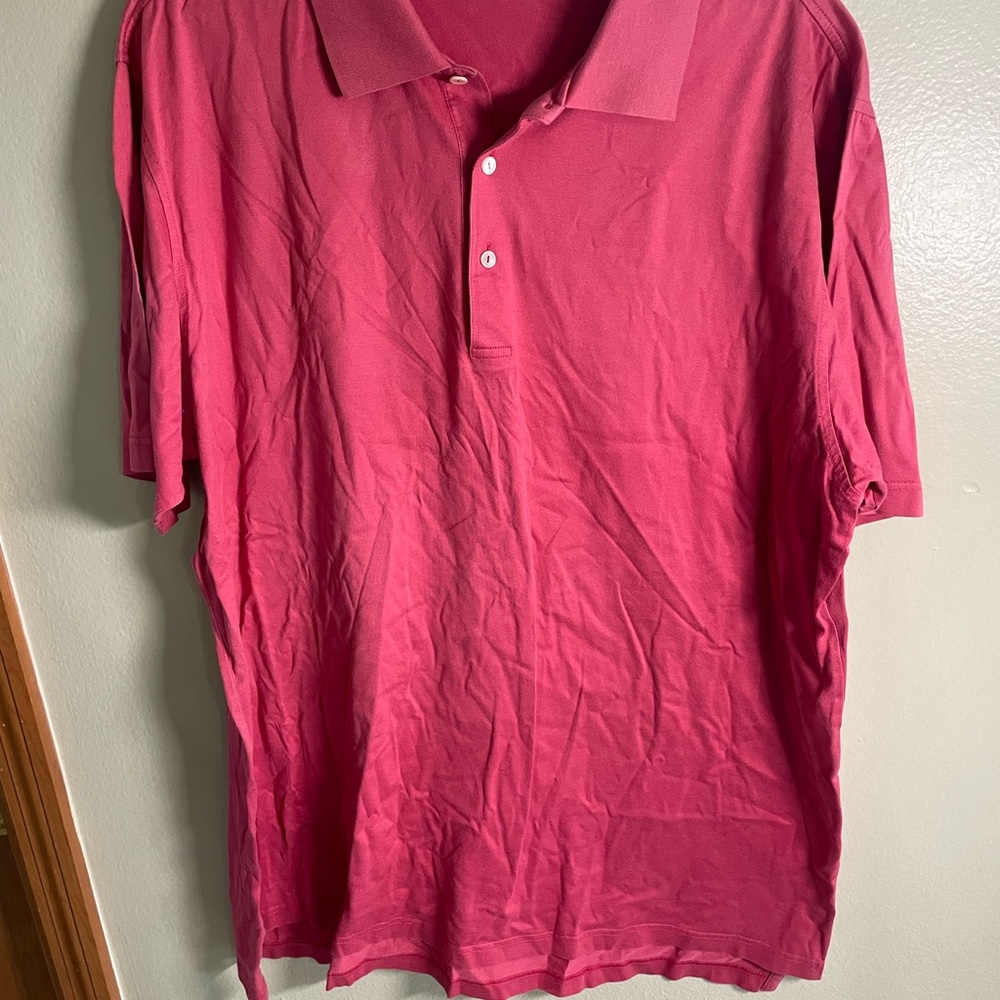 Peter Millar Red Polo Shirt with Classic Collar and Short Sleeves